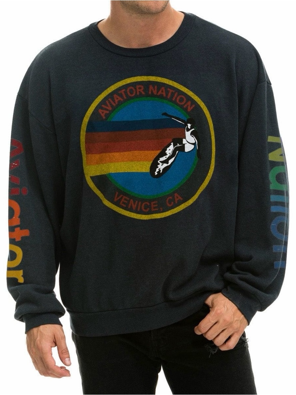Aviator Nation Relaxed Venice Crew Sweatshirt - Picture 9 of 10